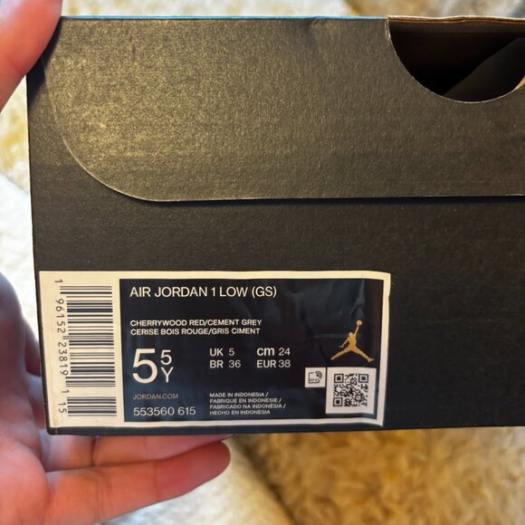 Air Jordan 1 Low GS Cherrywood Red Size Youth 5.5 - Picture 8 of 8